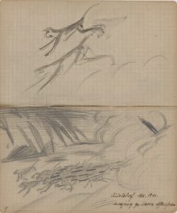 Abb. I: Franz Marc, <em>Zwei springende Affen</em> | August Macke, <em>Laufende Affenherde</em>, 1911
