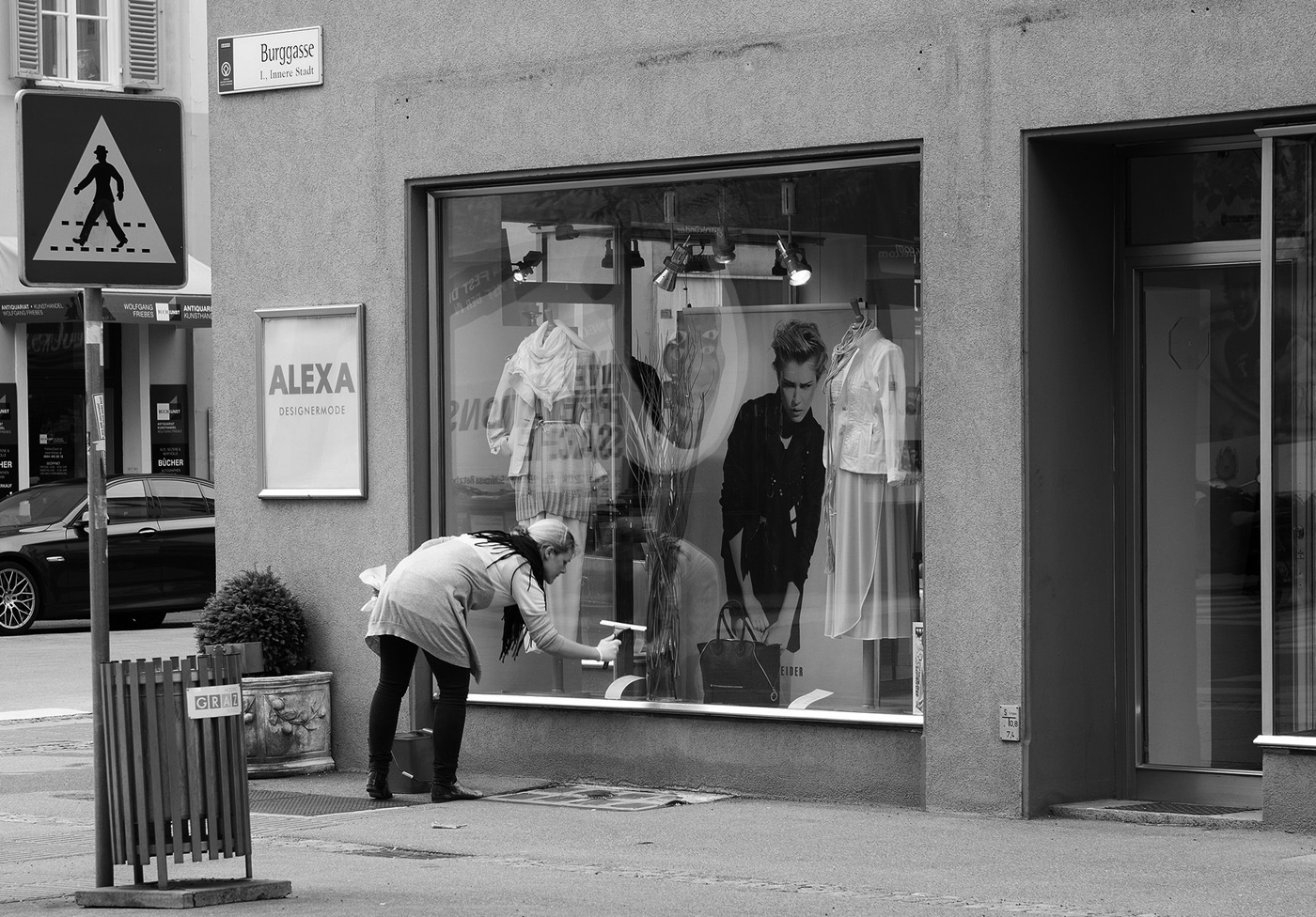 Schaufensterputzen in Graz